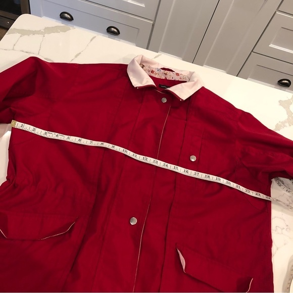 Dunnes Stores Red Parka Jacket Trench Rain Coat Mid-Length Lined Size 16-18 XL - Picture 14 of 14
